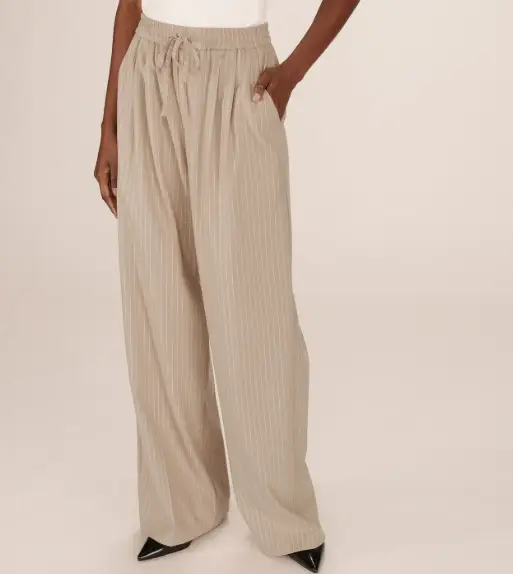 Pantalon Stay à rayures camel GRACE AND MILA