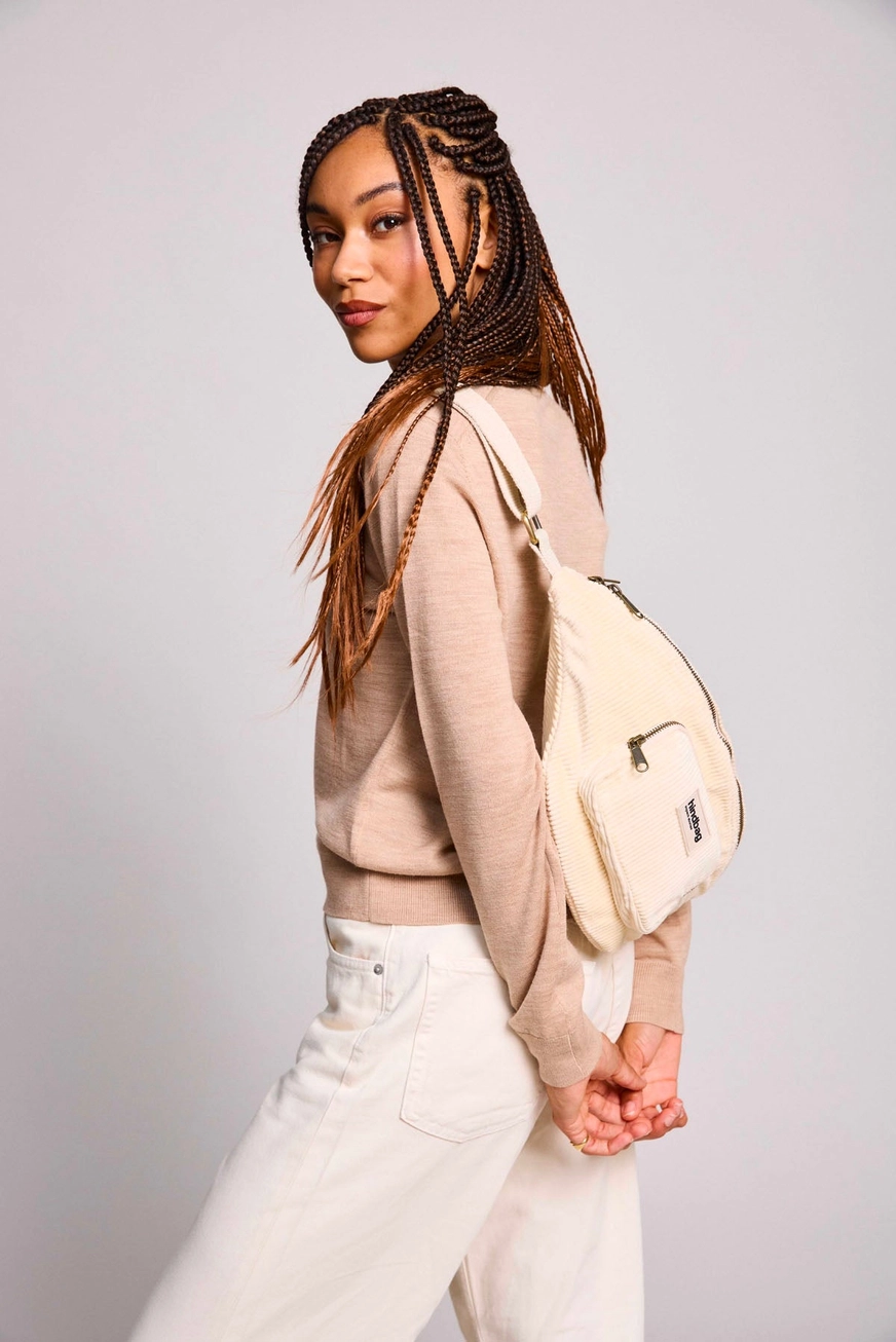 Sac banane Sofia Velours Beige HINDBAG