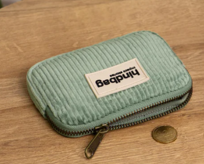 Porte-monnaie Lili Velours Vert d'eau HINDBAG