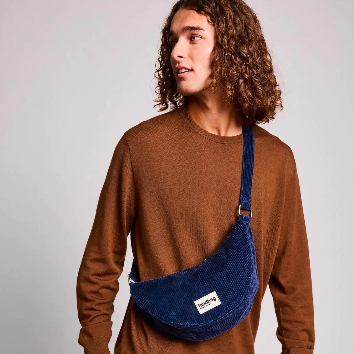 Sac banane Andrea velours marine HINDBAG