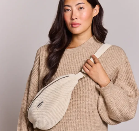 Sac banane Sasha Velours Ecru HINDBAG