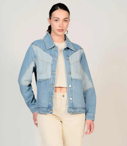 Veste en jean Vanny patchwork F.A.M