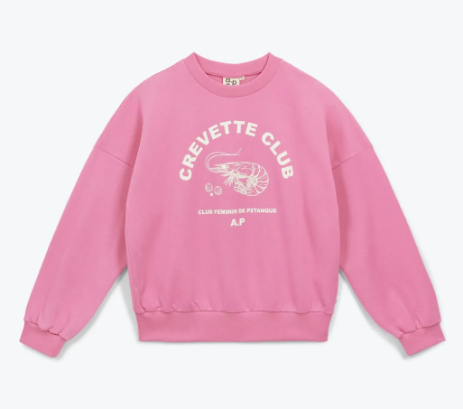 Sweat Crevette club rose A.P