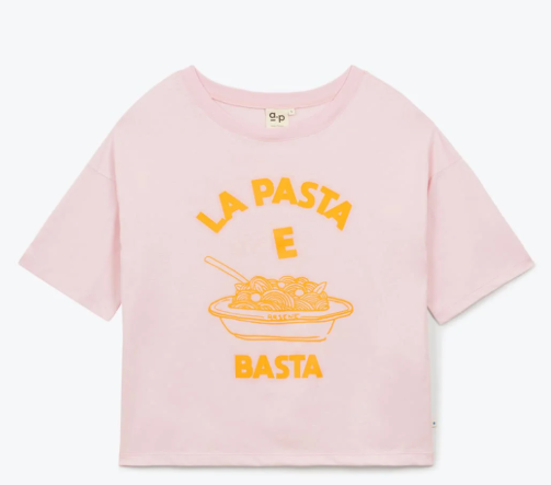 Tee-shirt Pasta e Basta rose poudre A.P